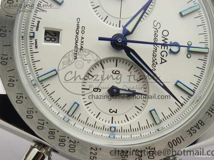 0126 AllSeason Speedmaster ’57 Co-Axial OMF 1:1 Best Edition White Dial Blue Markers A9300 (Free Leather Strap) 8132